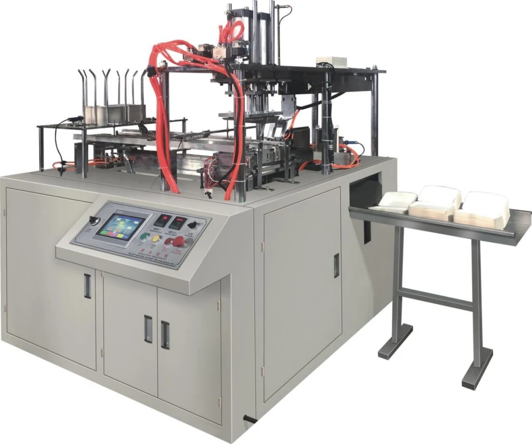 La carta patinata dell'alimento bianco completamente automatico porta via la scatola di pranzo di carta eliminabile di imballaggio per alimenti che forma il creatore delle macchine