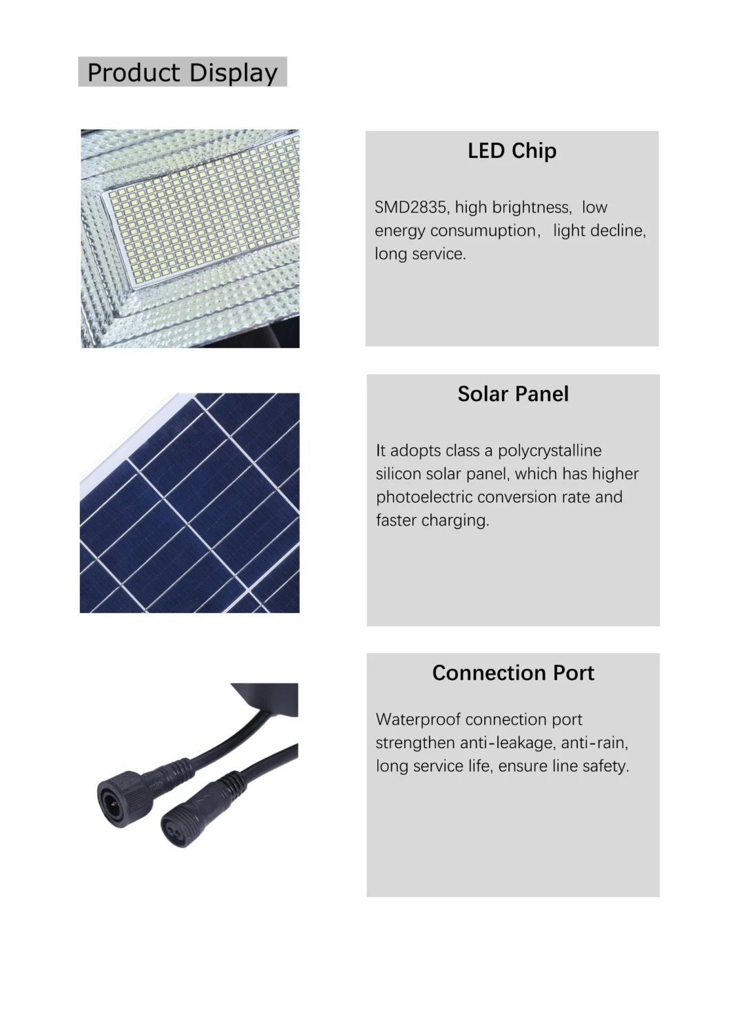 Luce solare della luce di inondazione di vendita della fabbrica 300W LED