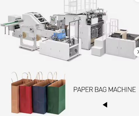 Velocità di produzione 30-80 sacchi al minuto Macchina per la produzione di sacchi di carta con stampante flessografica CMYK ideale per esigenze di stampa personalizzate