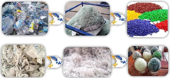 La macchina dell'espulsore del film del PE spreca il tubo pp del PVC insacca la macchina di riciclaggio di plastica della bottiglia dell'ANIMALE DOMESTICO
