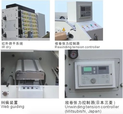 Stampatrice ad alta velocità di Flexo dell'etichetta, rullo di Anilox, essiccatore di IR, stampatrice dell'etichetta di 220V Flexo 380V con vernice UV